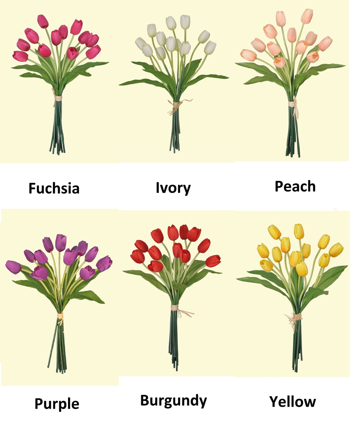 Set of 12 or 24 Stems Artificial Tulip Stems 18 Real Etsy