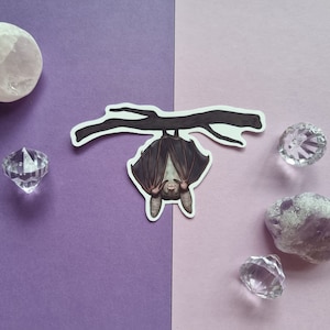 Sleepy Bat Sticker Glossy Matte Stationary Planner Journal Decor