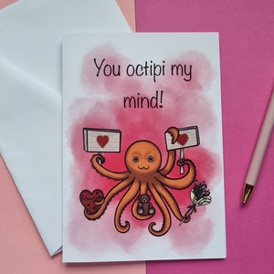 Sie Octipi My Mind Valentinstagskarte für Mann, Frau, Partner, Verlobte, Verlobte, Freund, Freundin, Jubiläumskarte