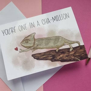 You're One In A Cha-Million Valentinstagskarte, für Mann, Frau, Partner, Verlobter, Verlobter, Freund, Freundin, Jubiläumskarte