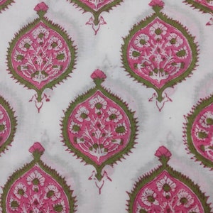 Hand Block Cotton fabric Mughal Print Cotton Fabric Traditional Prints Sewing Fabric, Making Dress cushion curtain Mask And Bag .