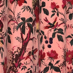 Luxury Cotton Velvet Bird Print Indian Fabric Peach Color Velvet Fabric For Upholstery Bag lampshade Curtain Cushion Cover And Home Decor.