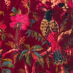 Vintage Wine Red Cotton Velvet  luxury Curtains,  Boho Curtain, luxury Drapes Housewarming Gift, Colorful Decor.