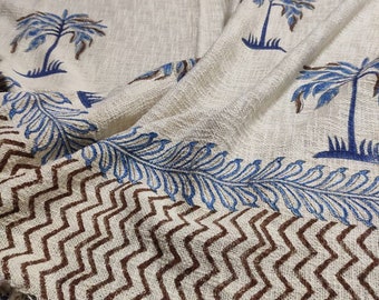 Hand Woven Mud Cloth Throw Blanket: Indigo Print, Boho Tassels