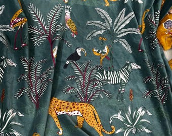 Leopard Print Cotton Velvet Fabric: Luxury Upholstery, Quilting & Decor
