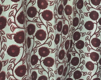 Floral Cotton Velvet Curtain, B