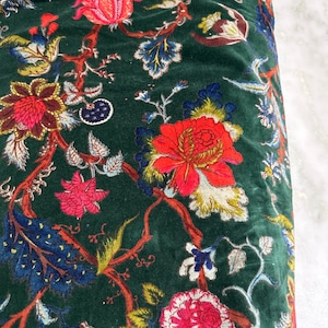 Luxus Baumwollsamt Indischer Stoff Waldgrün Farbe Samt-Gewebe Für Polster-Tasche Lampenschirm Vorhang Quilten und Wohnkultur.