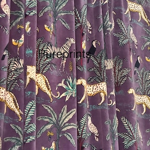 Vintage Cotton Velvet Lilac Color luxury Curtain Set Of Two Panel Curtain,   luxury Drapes Housewarming Gift, Can Be Customized.