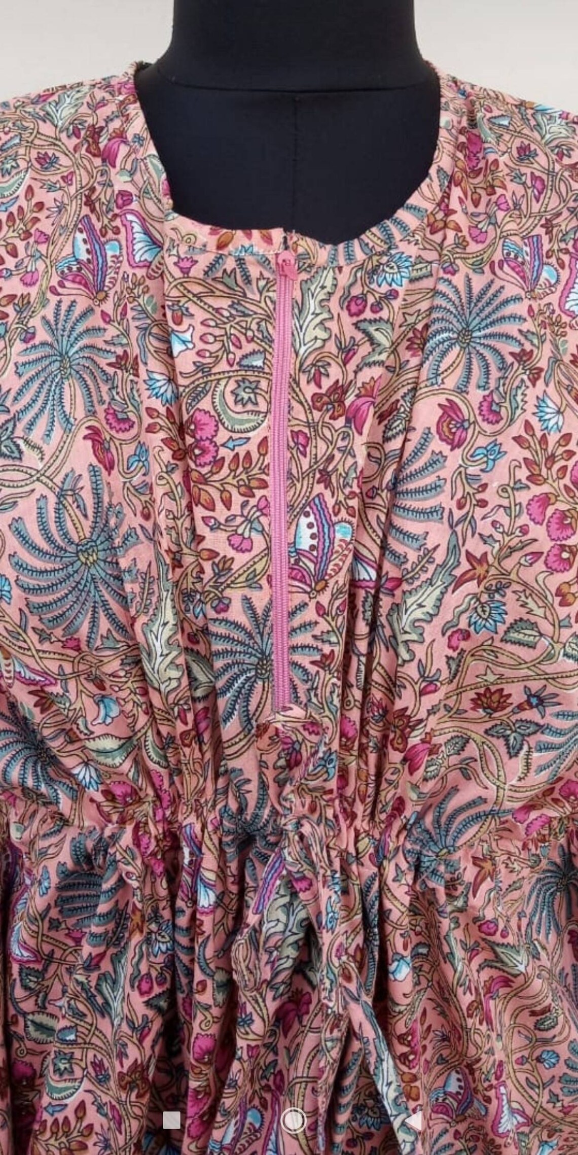 Kaftan With Front Zip Cotton kaftan lounge wear Maternity Etsy