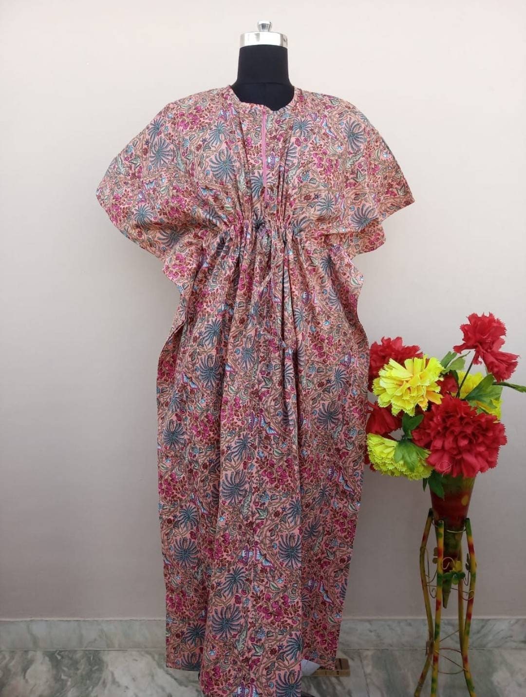 Kaftan With Front Zip Cotton kaftan lounge wear Maternity Etsy