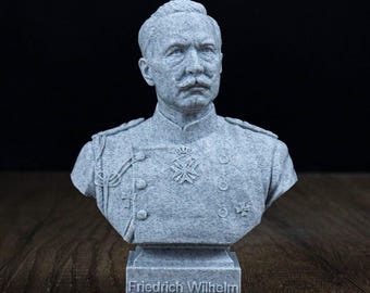 Kaiser Wilhelm II Bust, German Emperor Sculpture