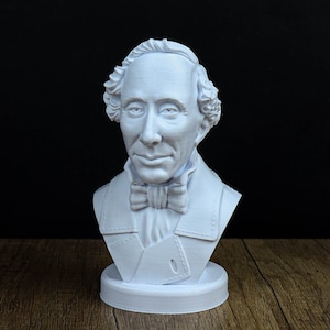 Buste de Hans Christian Andersen, statue d&#39;auteur danois, sculpture décorative de bibliothèque