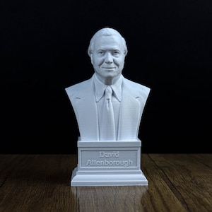 Sir David Attenborough Bust, British Broadcaster, Biologist and Author Statue