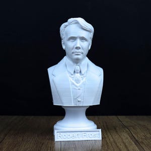 Popiersie Roberta Frosta, rzeźba amerykańskiego poety, prezent dla miłośnika poezji zdjęcie 1