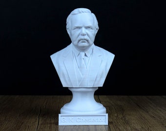 Buste de G.K. Chesterton, sculpture d'auteur britannique