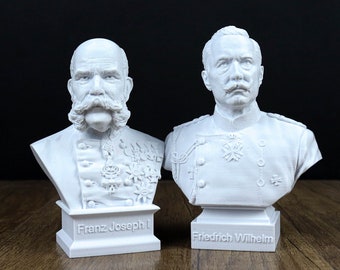 Bustes van keizer Wilhelm II en keizer Franz Joseph I van Oostenrijk