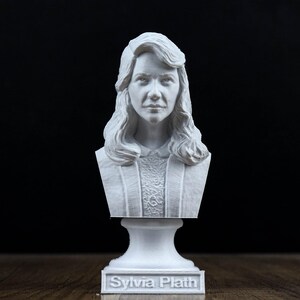 Sylvia Plath Bust, American Poet Statue, Sculpture Decoration, Home Decor, Book lover gift