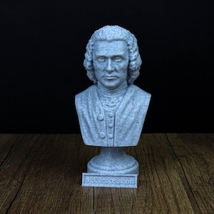 Jean-Jacques Rousseau Bust,  Enlightenment Philosopher Sculpture for Home and Bookshelf Decor, Perfect Gift for Philosophy Enthusiasts