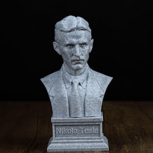 Busto de Nikola Tesla, estatua del inventor serbio-estadounidense, decoración escultórica