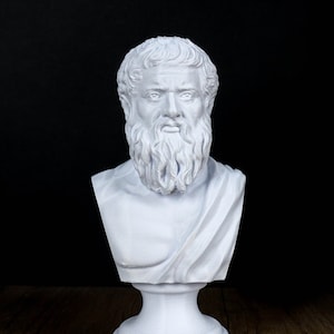 Plato Bust, Greek philosopher Statue, Greek Mythology Inspired Sculpture