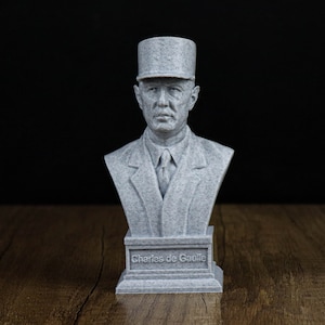 Charles de Gaulle 3d Printed Bust, Former President of France Statue, Le Général Sculpture Decoration