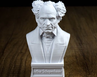 Busto di Arthur Schopenhauer, statua del filosofo tedesco, decorazione scultorea, arredamento