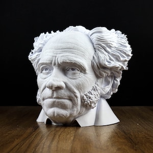 Busto di Arthur Schopenhauer, statua del filosofo tedesco, scultura decorativa, arredamento per la casa intellettuale