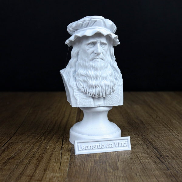 Leonardo da Vinci Bust,  Italian  Polymath of the High Renaissance Era Statue, Sculpture Decoration.