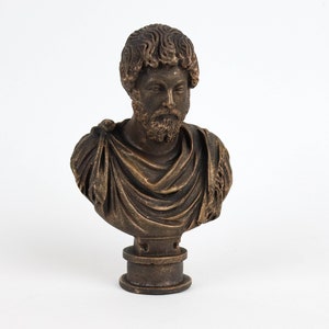 Statue of Marcus Aurelius Weathered/Aged 3d Bust Sculpture, Roman Statuette Decor