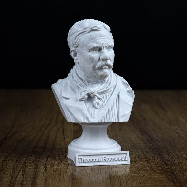 Theodore Roosevelt Bust, 26th U.S. President Sculpture