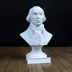 Busto de James Madison, escultura de los Padres Fundadores, decoración de la historia estadounidense