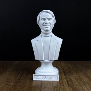 Carl Sagan Bust, American Astronomer Sculpture, Cosmologist Author Statue
