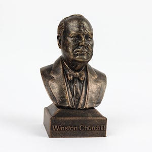 Sir Winston Churchill Statue, WW2 British Prime Minister Weathered/Aged Bust