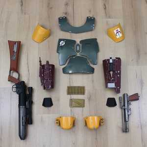 Boba Fett Wearable Armor and Blasters Custom Made re-painted Set