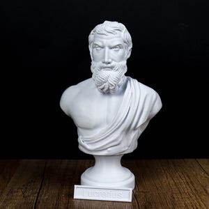 Lucretius bust, Roman philosopher statue, classical decor