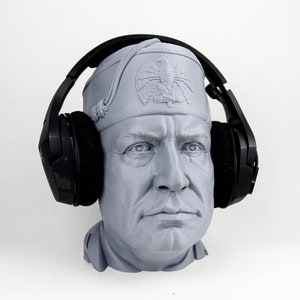 Benito Mussolini Bust, Il Duce Statue, Former Prime Minister of Italy Headphone Decor