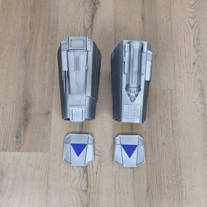 Guanteletes y manoplas Beskar mandalorianos, accesorios impresos en 3D para cosplay
