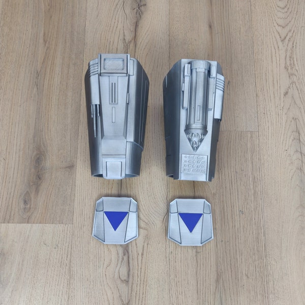 Guanteletes y almohadillas de mano Mandalorian Beskar, accesorios impresos en 3D para cosplay