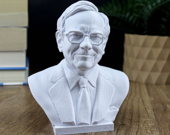 Warren Buffett Bust, Oracle of Omaha Statue, Gift for Friend Stock Investor