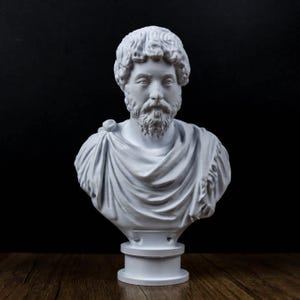 Busto de Marco Aurelio, decoración de estatuilla romana imagen 1