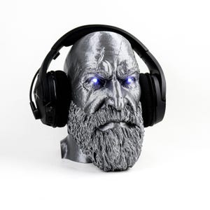 Stojak na słuchawki God of War, uchwyt na słuchawki Kratos, głowa Ragnarok, prezent dla gracza