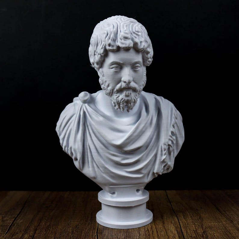Busto de Marco Aurelio, decoración de estatuilla romana imagen 10