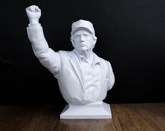 Buste Donald Trump, sculptuur 45e Amerikaanse president, standbeeld Trump Fight