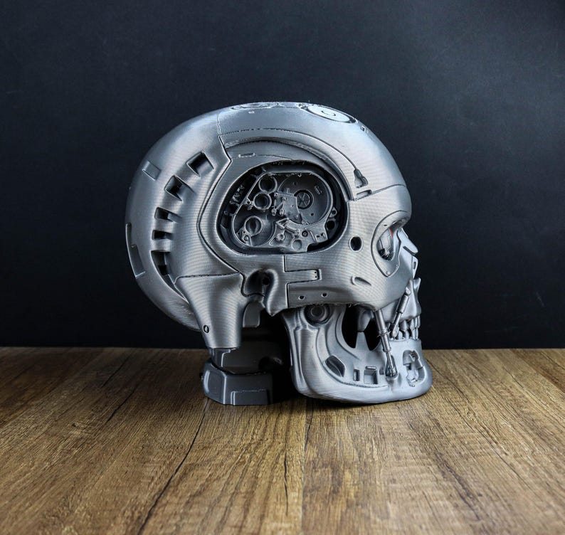 Terminator Endoskeleton Headphone Holder, Skull T-800 LED Bust, Headset Stand image 10