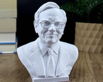 Warren Buffett Bust, Oracle of Omaha Statue, Gift for Friend Stock Investor