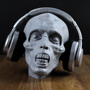 Soporte para auriculares zombie, soporte para auriculares de terror, accesorio de terror, busto, decoración de Halloween