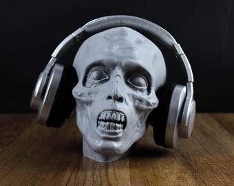 Zombie Headphone Holder, Horror Headset Stand, Horror Prop, Bust, Halloween Decor