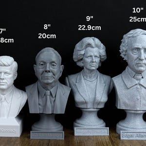 a group of busturines of presidents on a table