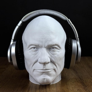 Jean-Luc Picard Headphone Holder, Headset Stand, Bust, Sculpture, Decoration