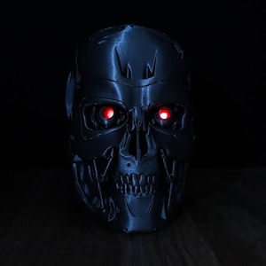 Terminator Endoskeleton Headphone Holder, Skull T-800 LED Bust, Headset Stand image 3